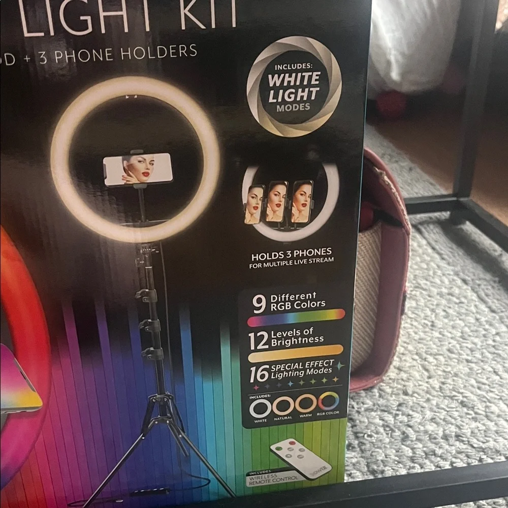 RGB Ring Light Kit with Tripod and Phone Holders